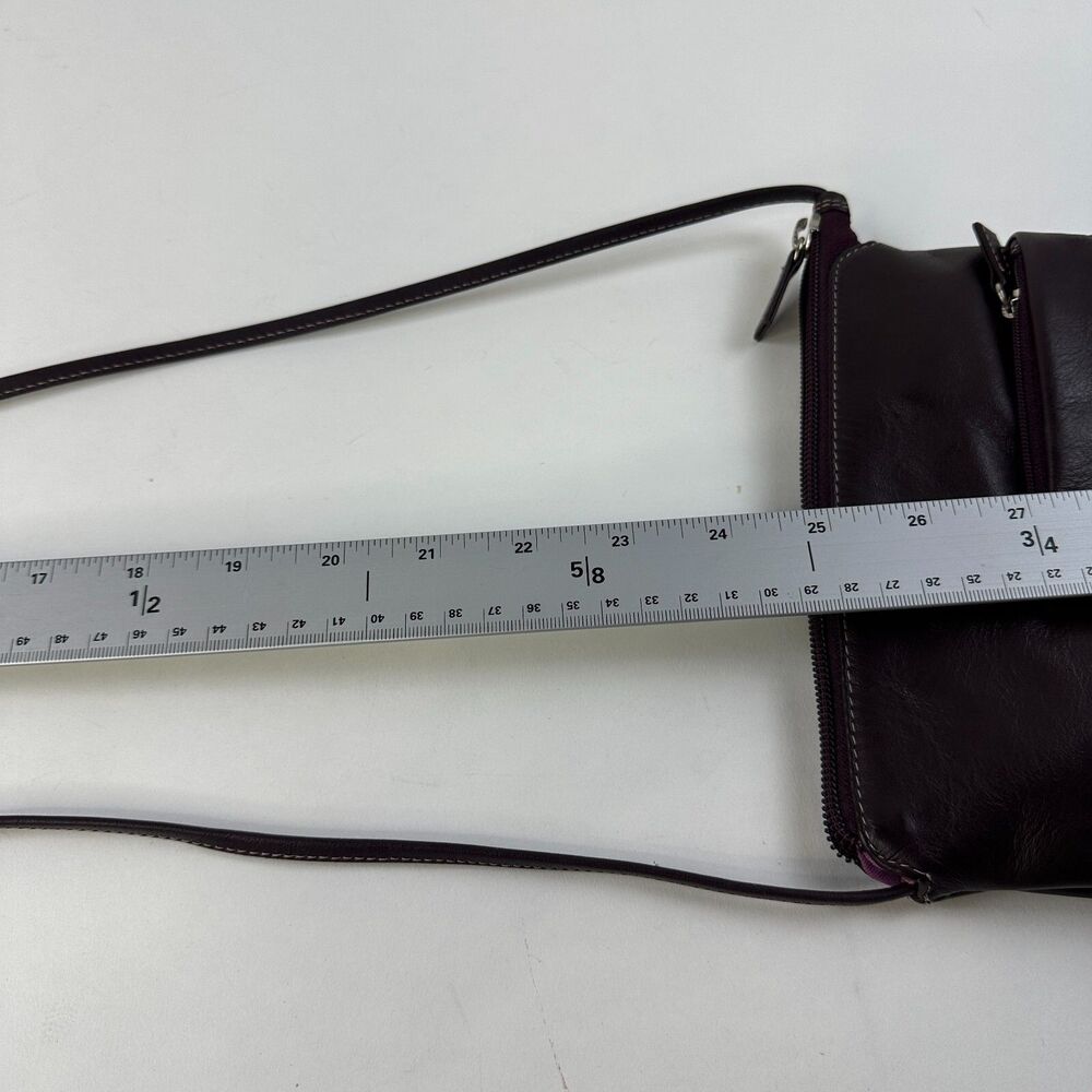 Mywalit Leather Crossbody Small Purse Multi Comp Travel Organizer Purple 8 x 5 - Picture 11 of 13